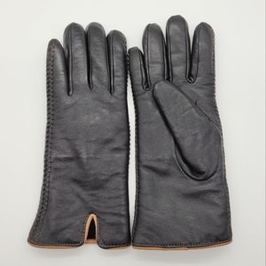 RICHARDO B. H. | sheepskin leather plush lined stitch detail driving gloves